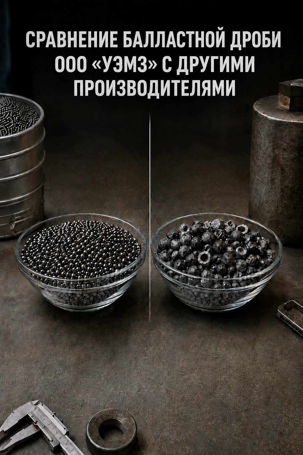Балластная дробь УЭМЗ: сравнение по фракции и плотности Балластная дробь УЭМЗ: сравнение по фракции и плотности